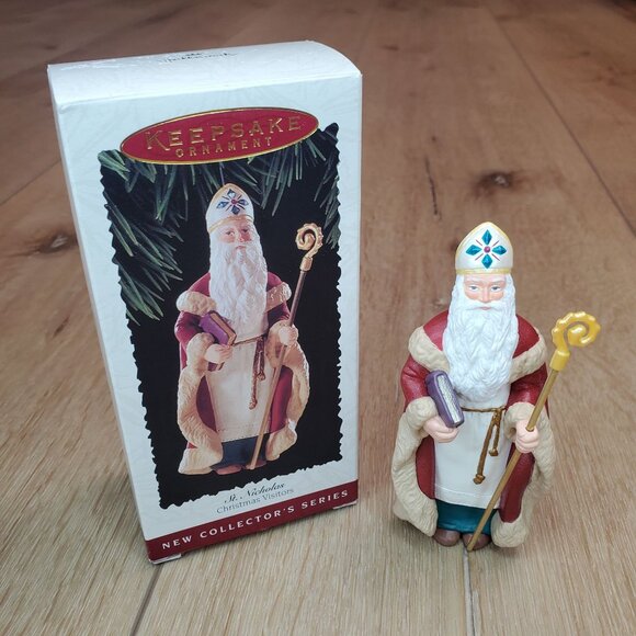 1995 Hallmark Keepsake Ornament St Nicholas Collect Series #1 Christmas Visitors - Picture 1 of 13